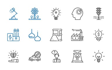 electricity icons set