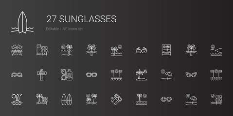 sunglasses icons set