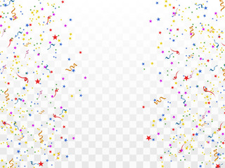 Colorful confetti  isolated. Festive background vector. Happy Birthday. Holiday.