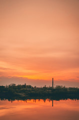 Fototapeta premium sunset over city
