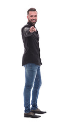 Fototapeta premium in full growth. successful young man in jeans