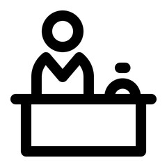 Receptionist Line Icon Vector