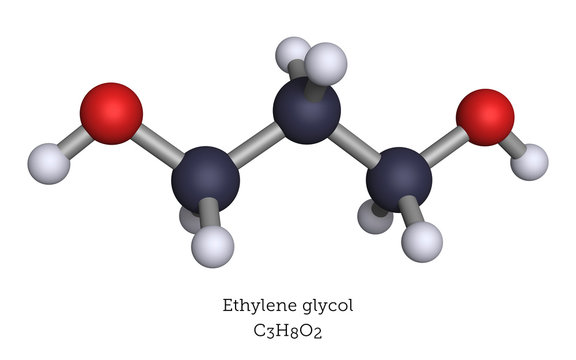 Ethylene glycol antifreeze molecule