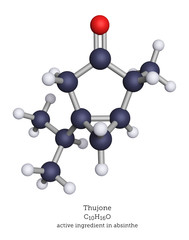 Molecular model of thujone, found in absinthe