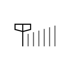 Signal Strength Icon for phone sign. No signal sign