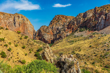 mountains landscap of Noravank in Vayots Dzor e landmark of Armenia eastern Europe