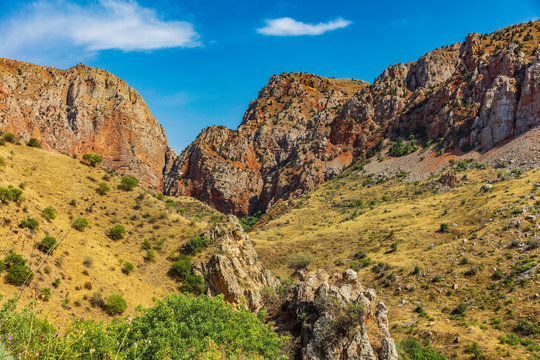 mountains landscap of Noravank in Vayots Dzor e landmark of Armenia eastern Europe