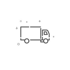 Delivery van simple vector line icon. Symbol, pictogram, sign. Light background. Editable stroke