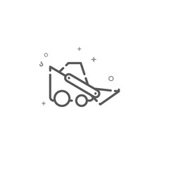 Bobcat machine simple vector line icon. Symbol, pictogram, sign. Light background. Editable stroke