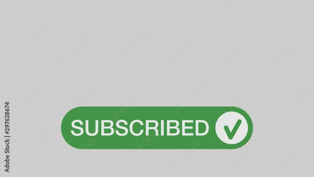 Poster subscribe button with hand cursor that click on it, concept of subscribing to online services, seaml