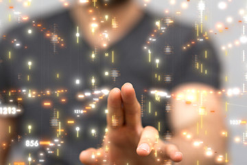 Innovation futuristic digital data binary code background technology