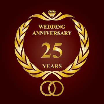 Wedding Anniversary logo for 25 years celebrating