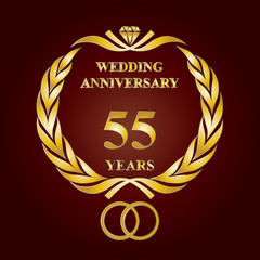 Wedding Anniversary logo for 55 years celebrating