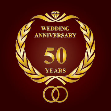 Wedding Anniversary logo for 50 years celebrating