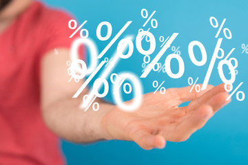 percent shopping digital in hand