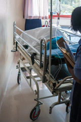 Nurse and patient in the  hospital
