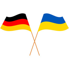 Federal Republic of Germany, Ukraine. National flags. Abstract concept, icon set. Vector illustration.