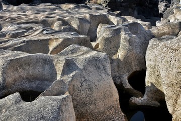 Naturally eroded rock formations at Nighoj, near Pune India.