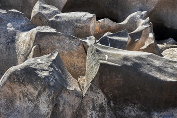 Naturally eroded rock formations at Nighoj, near Pune India.