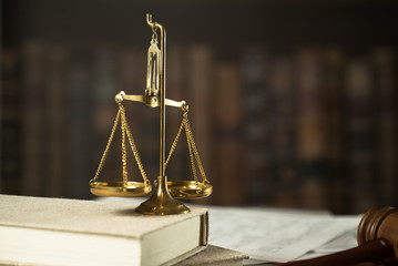 Law and Justice concept image, Lawyer's office desktop with papers