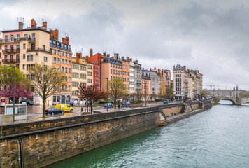 Naklejka premium Saone river in Lyon, France