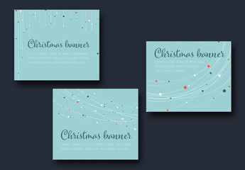 Blue Christmas Web Banner Layout Set