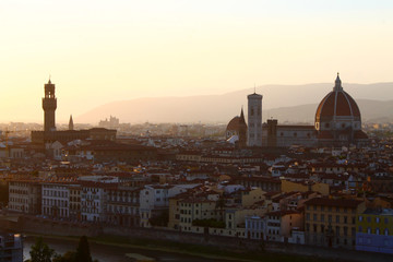 Fototapeta na wymiar The tower and the dome of Florence