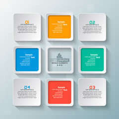 Abstract 3D Paper Infographics. Business template .Vector illustration
