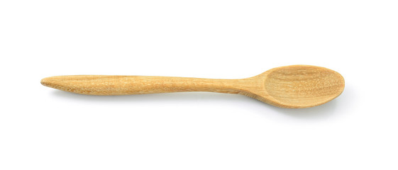 Empty Wood spoon on white background