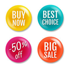 Colorful Sale Badge Isolated White Background