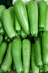 Fresh zucchini on the market 