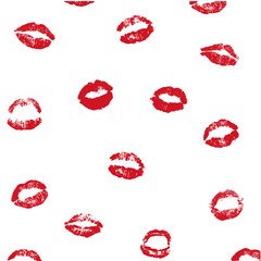 Red Female Lips White Background