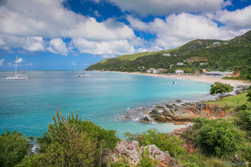 Coastline and beaches of the Caribbean island of Antigua