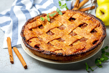 Traditional homemade apple pie.