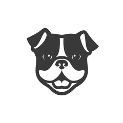 Bulldog puppy face - isolated outlined vector illustration