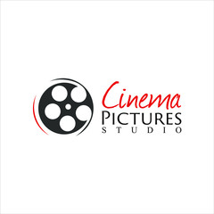 simple black cinema logo film icon