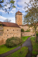 Fototapeta na wymiar Spital bastion Rothenburg ob der Tauber Old Town Bavaria Germany