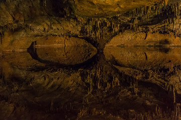 Mirrored pool at Luray Caverns