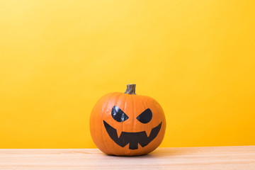 halloween pumpkins in color background