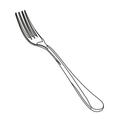 fork contour vector illustration isolated