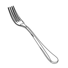 fork contour vector illustration isolated