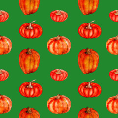 Bright watercolor seamless pattern on the topic of Halloween.