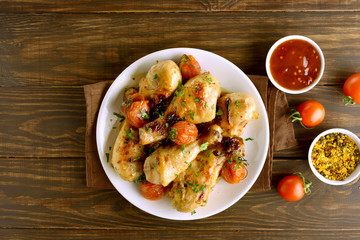 Grilled chicken drumstick