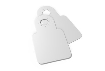 Bottle blank label and hang tag for branding and mock up. 3d render illustration.