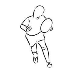 sketch of rugby player child,  sketch 