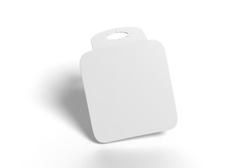 Bottle blank label and hang tag for branding and mock up. 3d render illustration.