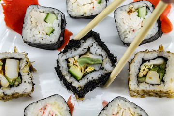 sushi on white plate