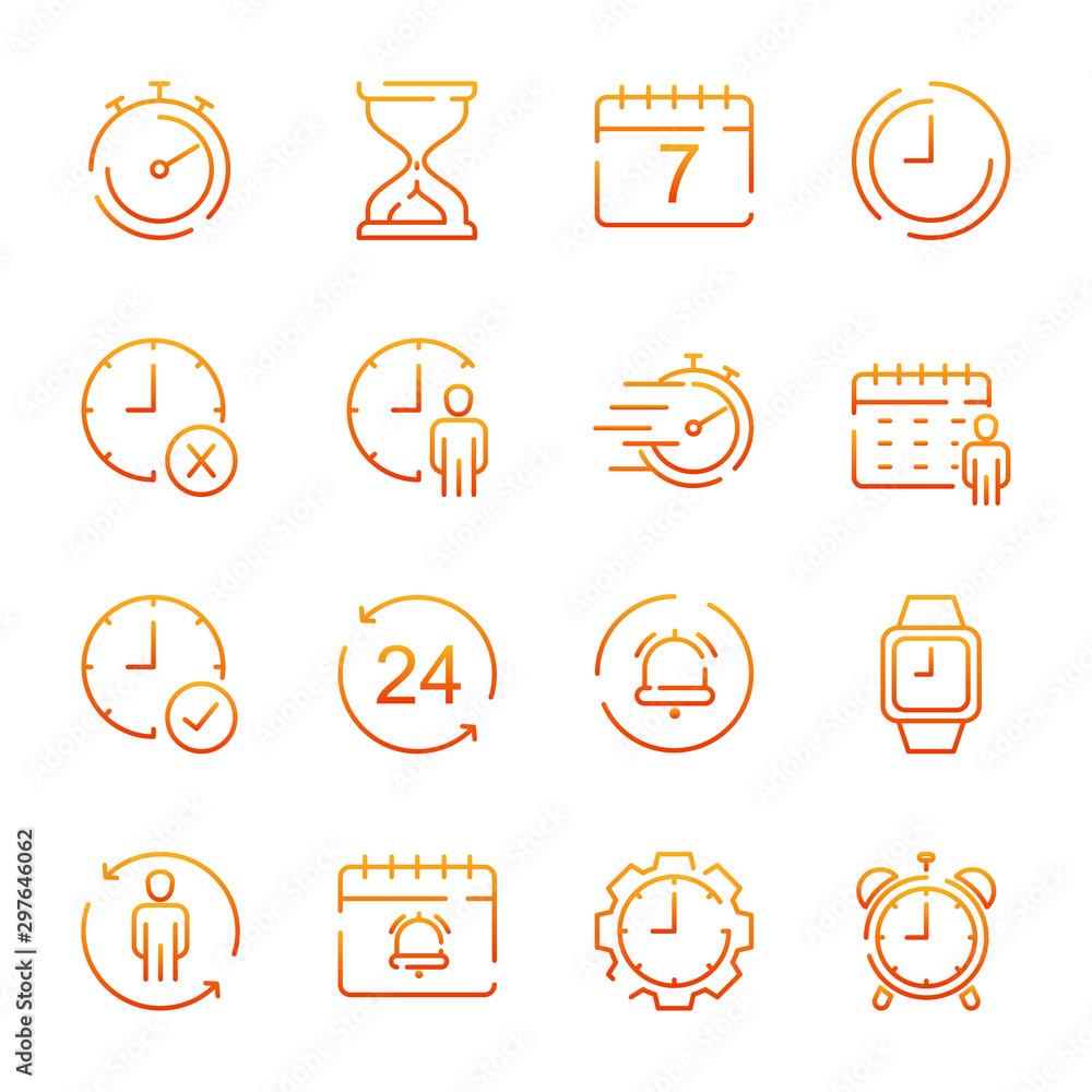 Leinwandbilder simple set icon template color editable. time management pack symbol vector sign isolated on white b
