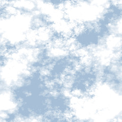 White clouds and blue sky seamless stock illustration.
