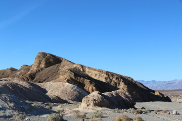 Beautiful scenery in the Nevada desert, United States during the summer with a nice blue sky.